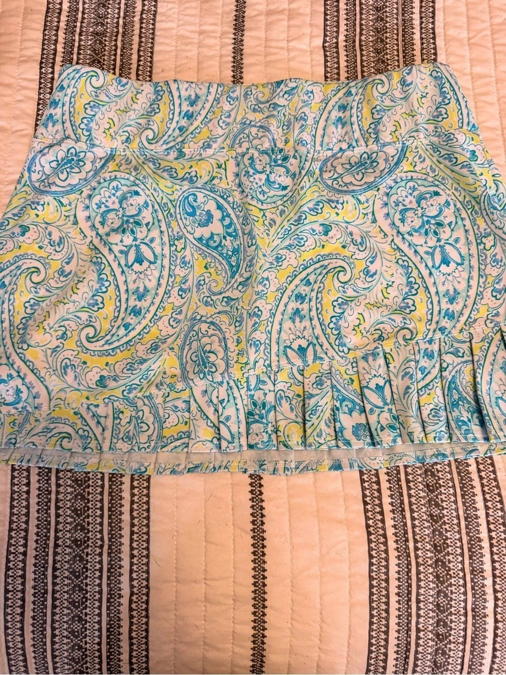 Sigrid Olsen Paisley golf skort in Blue & Yellow